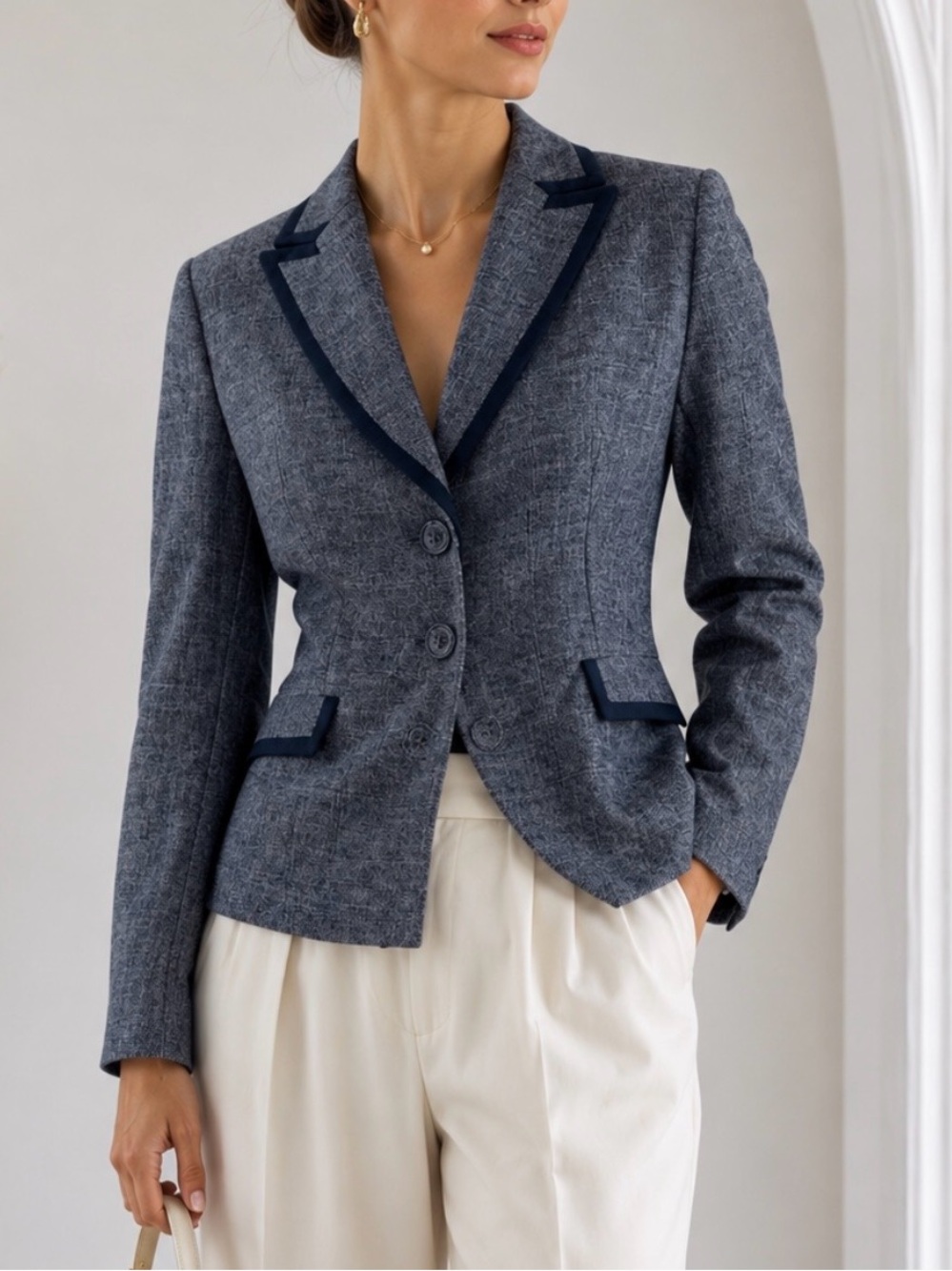 Jones Studio Blazer with Navy Accents